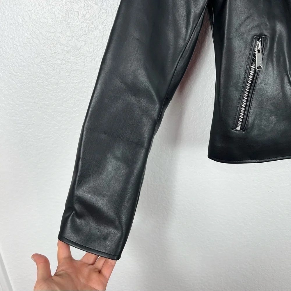 Mango faux leather biker jacket size S - Picture 5 of 9